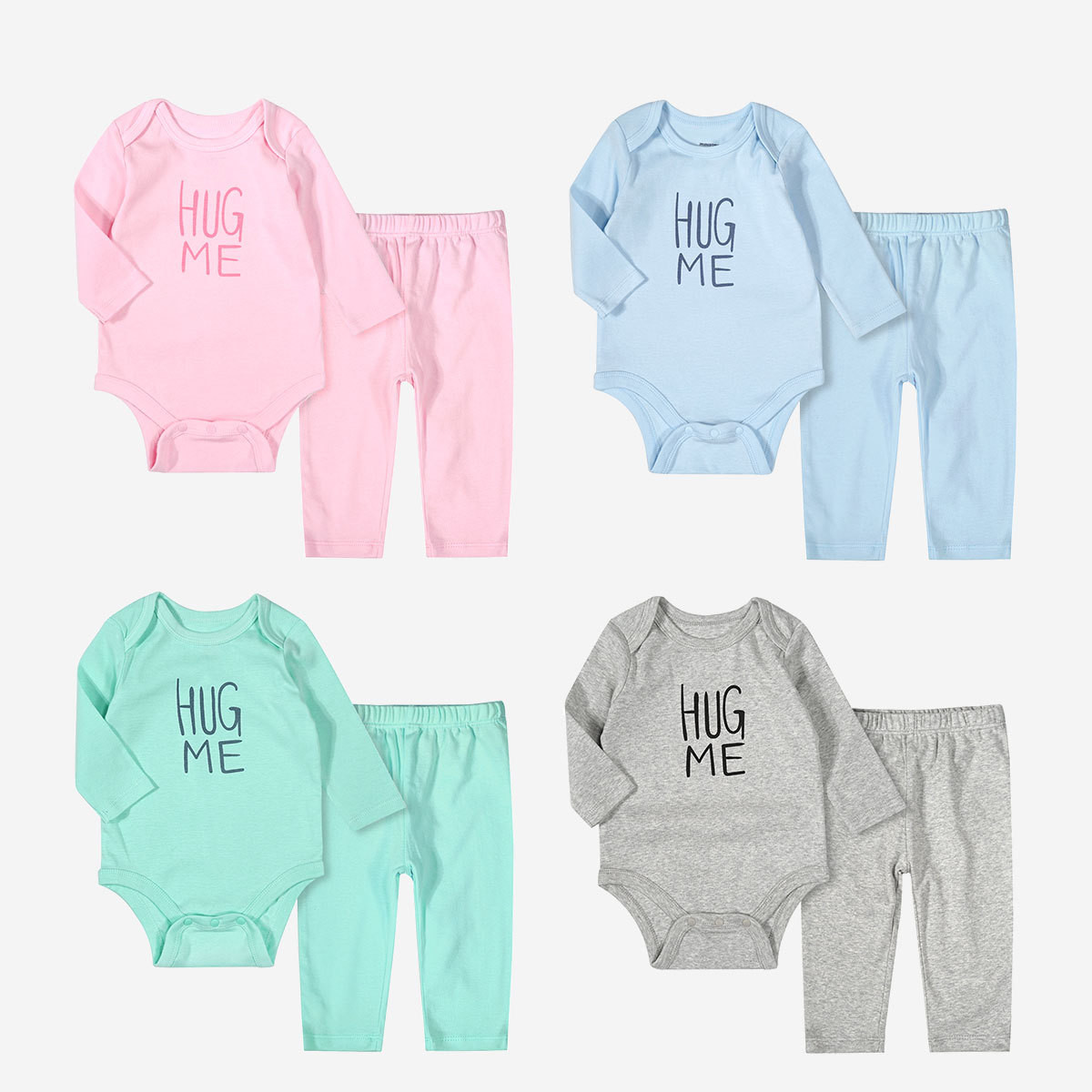 Two-piece Infant Long-sleeved Crawling Suit Trousers