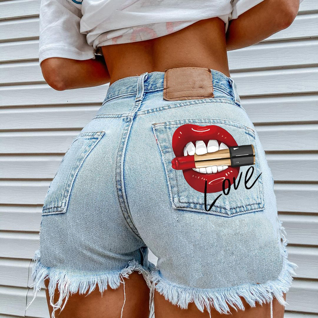 Women's Fashion Ripped Denim Shorts Light Blue2 - Shop at LoveMi