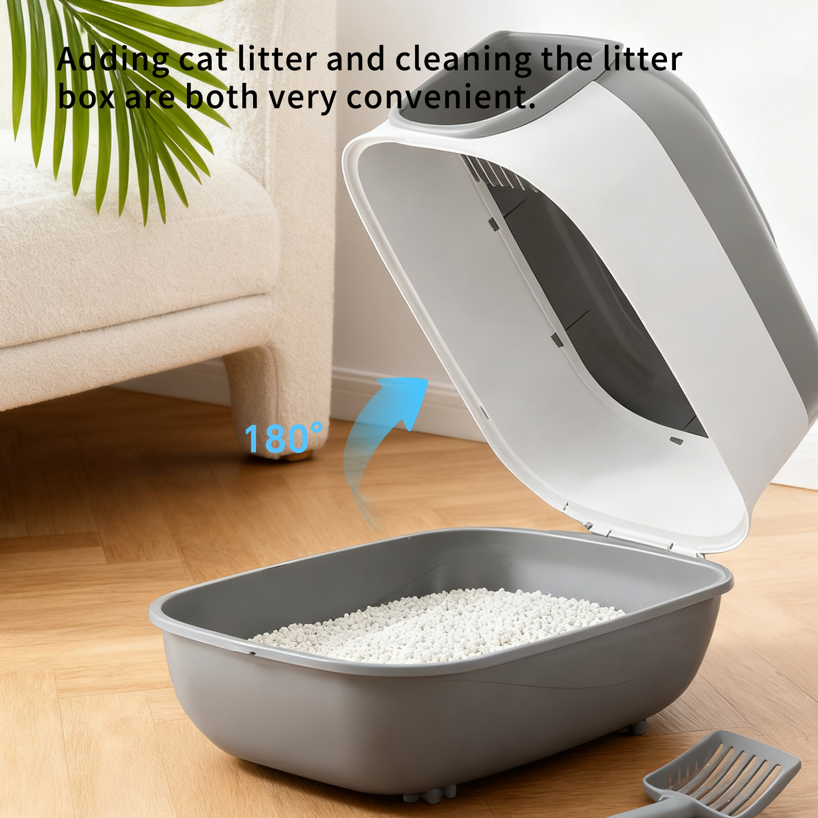 Spaceship Top Entry Fully Enclosed Cat Litter Box, With Free Litter Mat, Anti-Splash & Odor Locking, For Large Cats & Multi-Cat Households