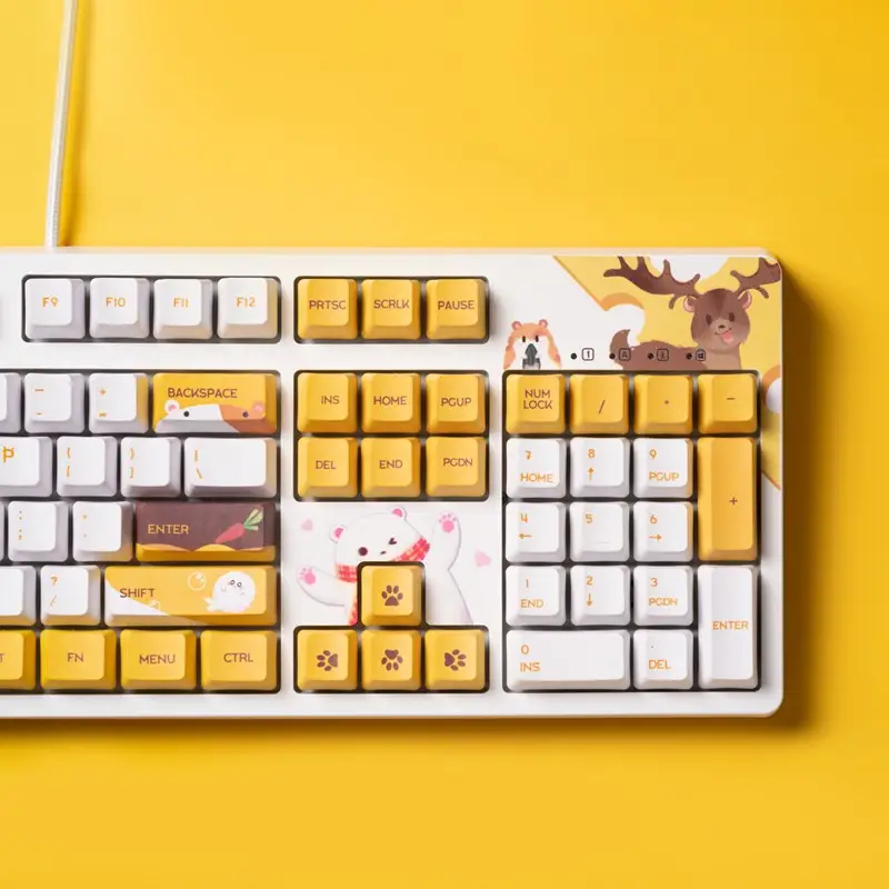 Black Jue Hairy Wired Mechanical Keyboard Cherry Key Cap Esports Game Typing