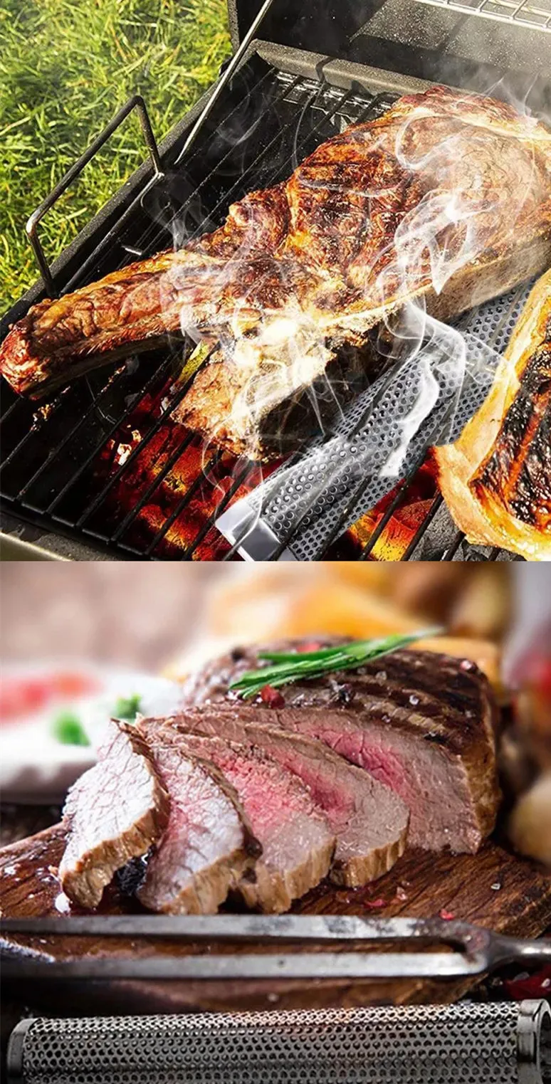 Stainless Steel Smoke Pipe Barbecue Tray Holder Accessories – image 9