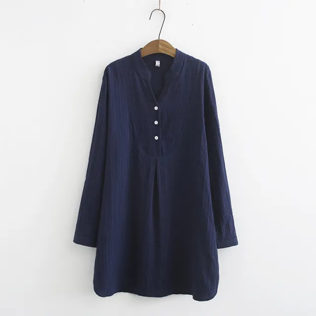 Plus Size Womens Plus Size Mm200 Kg Autumn Ladies Loose Navy Blue - Shop at LoveMi