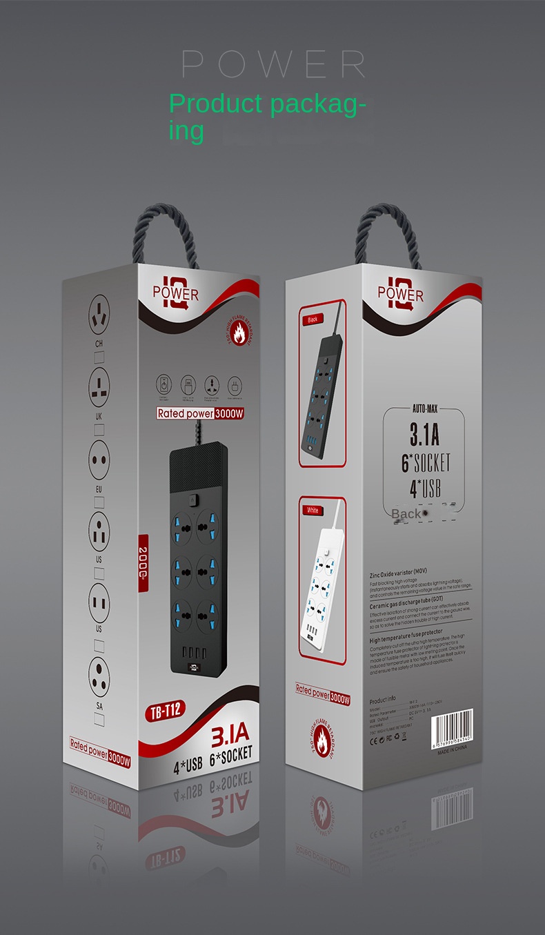 Title 12, 2024New T12 Power Strip Multifunctional High Po...