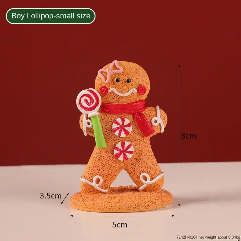 New Christmas Gingerbread Man Decoration Creative Cartoon Gingerbread Man Christmas Atmosphere Layout Decorative Small Ornaments