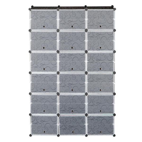 3 Rows, 12 Layers, 36 Compartments Plastic Shoe Box Storage Rack - Image 7