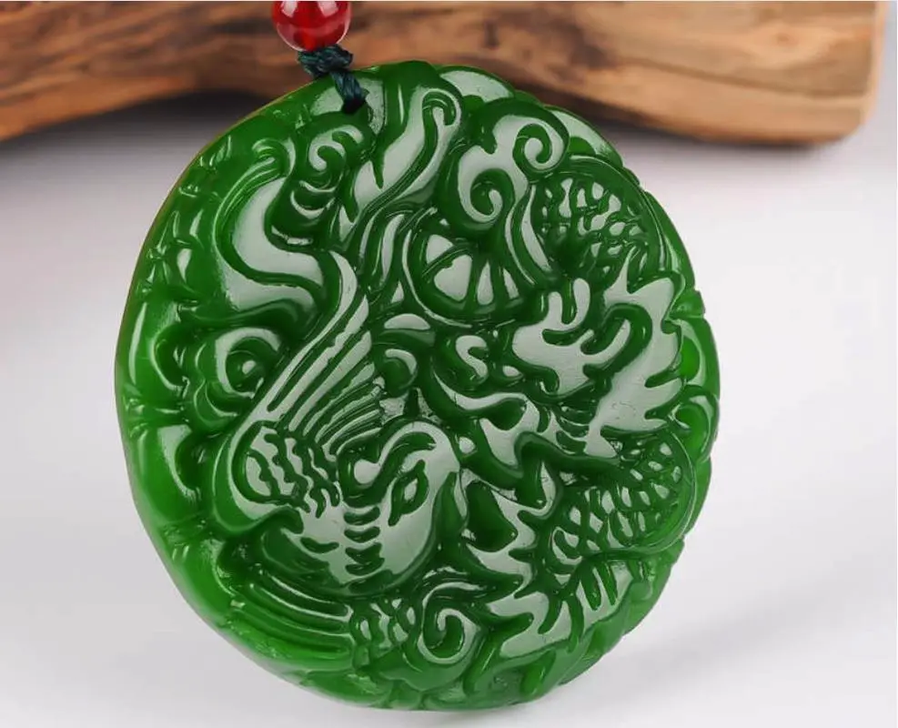 Fashion Spinach Green Hetian Jade Pendant