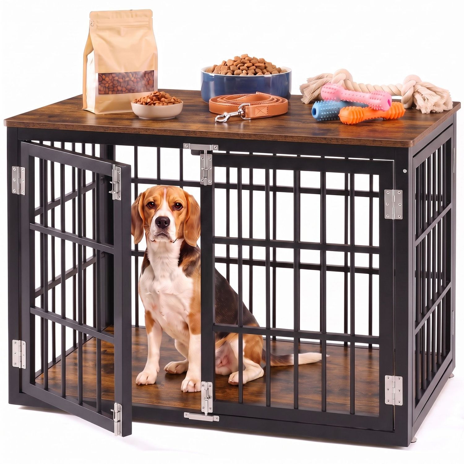 Sturdy Dog Crate Furniture, Heavy Duty Kennel For Large & Medium Dogs, Indoor Use image 5