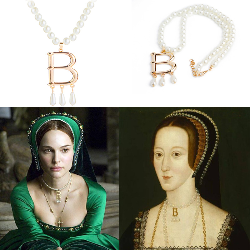 Pearl Necklace Creative Sweater Chain Letter Pendant