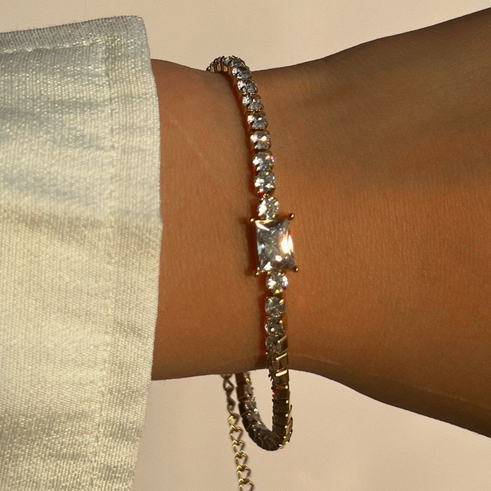 Cubic Zirconia Chain And Bracelet Neck Chain Choker