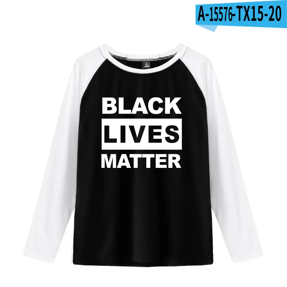 Black Lives Matter Printed Shoulder Long Sleeve T-shirt