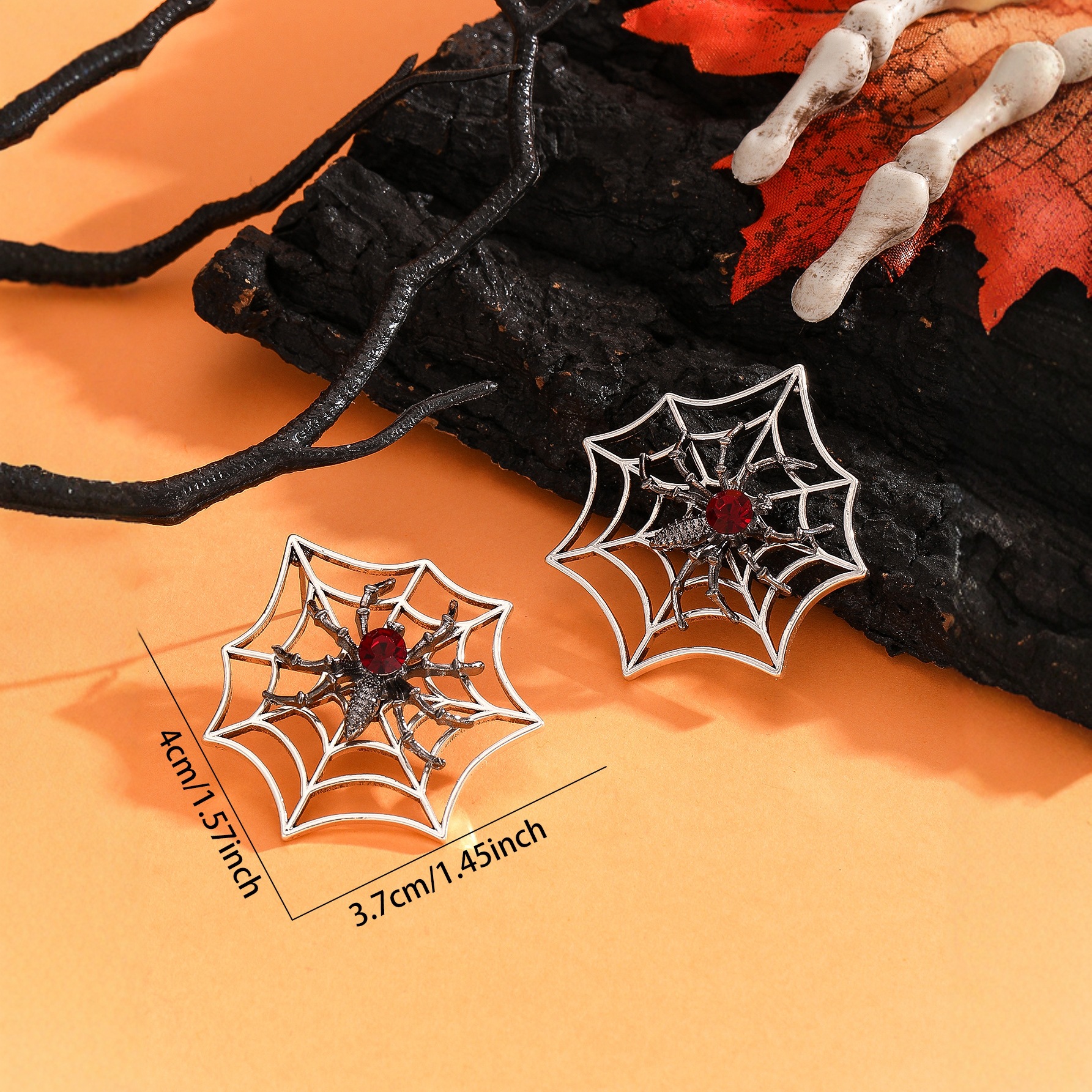 Spider nightclub exaggerated spider earrings (silver)