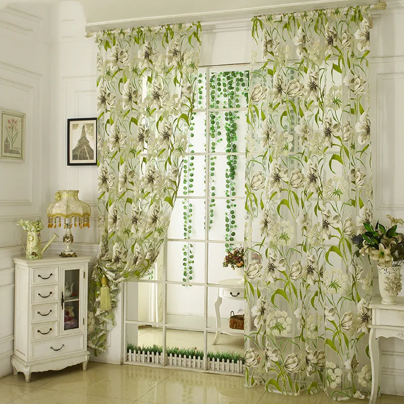 White Striped Yarn Translucent Curtain For Bedroom – image 5