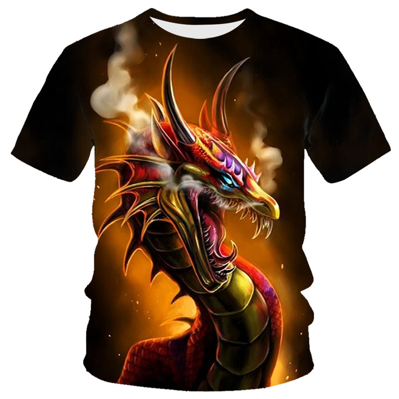 Title 2, Heren T-shirt Dragon Serie 3D digitale print, r...