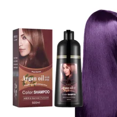 Plant Dyed At Home Non-stick Head Hair Color Cream - Purple - View 1