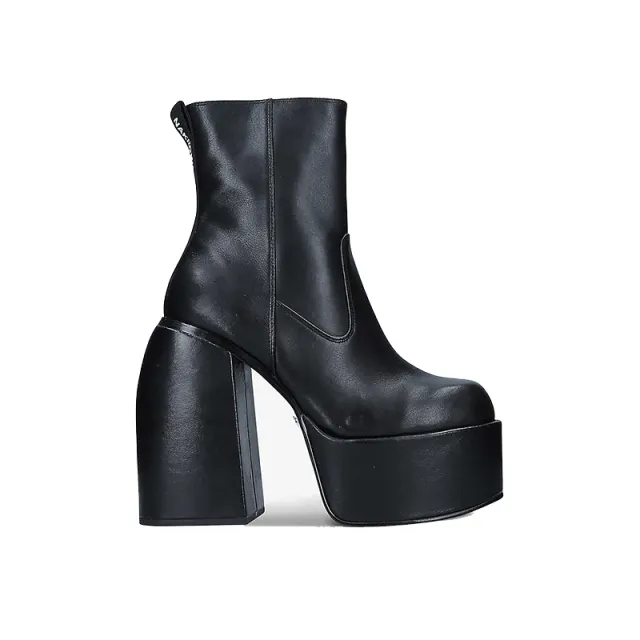 Platform High Heel And Ankle Martin Boots Black - Shop at LoveMi