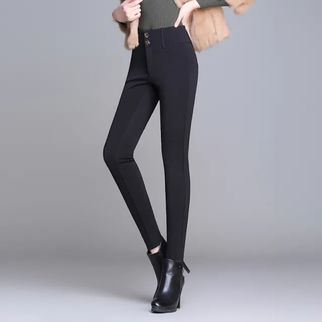 Fall Thin Autumn And Winter Plus Velvet Thick Trousers Blacktrousers - Shop at LoveMi
