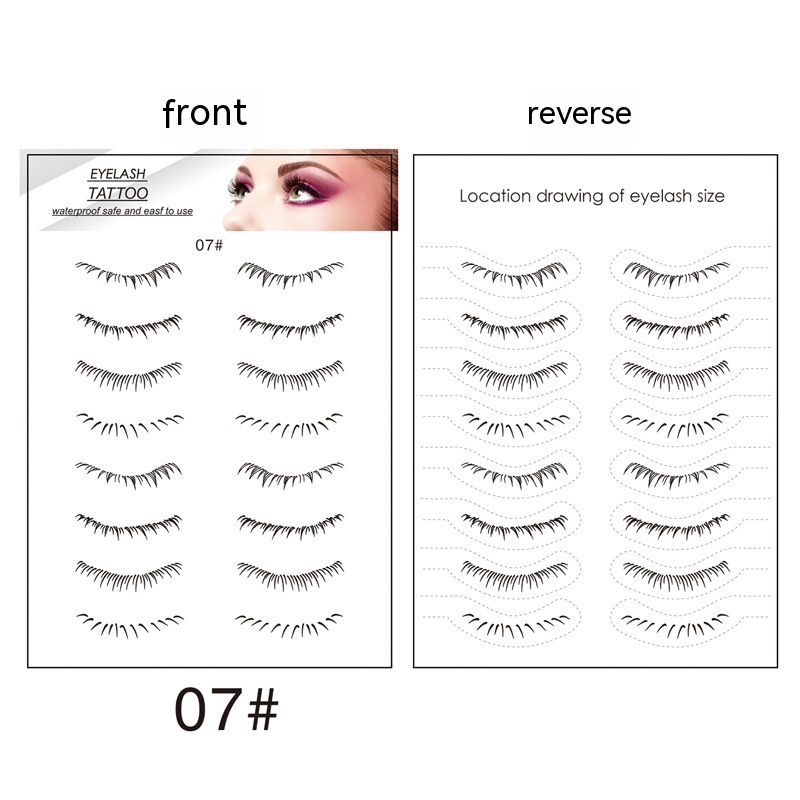 Lower Eyelashes Tattoo Sticker Disposable Waterproof Eyelash 07 - Shop at LoveMi