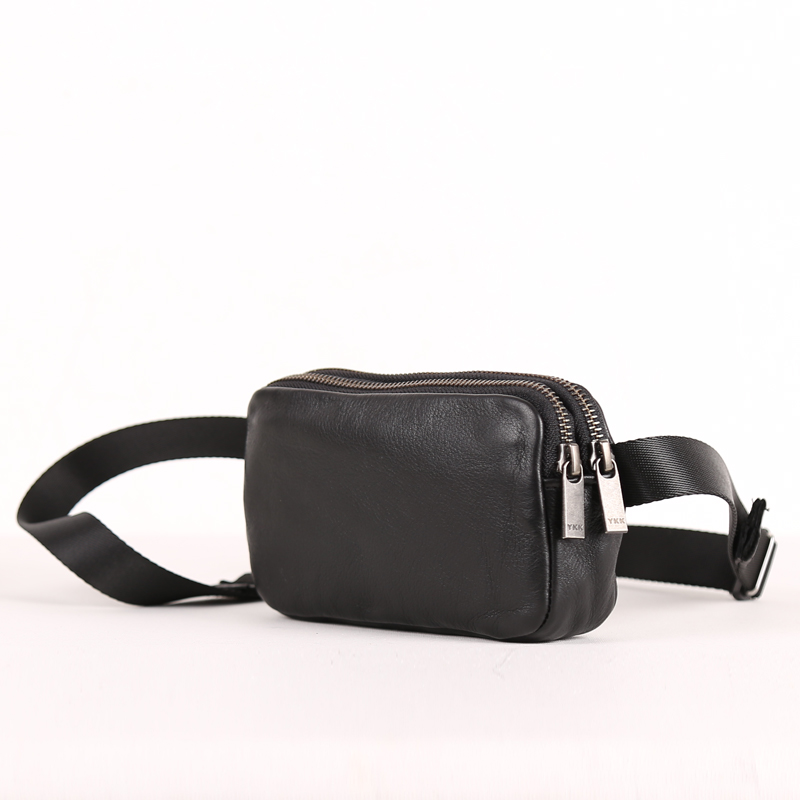 Cow Leather Waist Bag With Top Layer