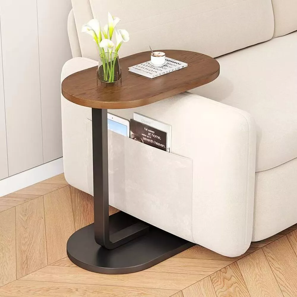 Small C-shaped Table End For Sofa Side Nightstand Bedroom Modern — image 11