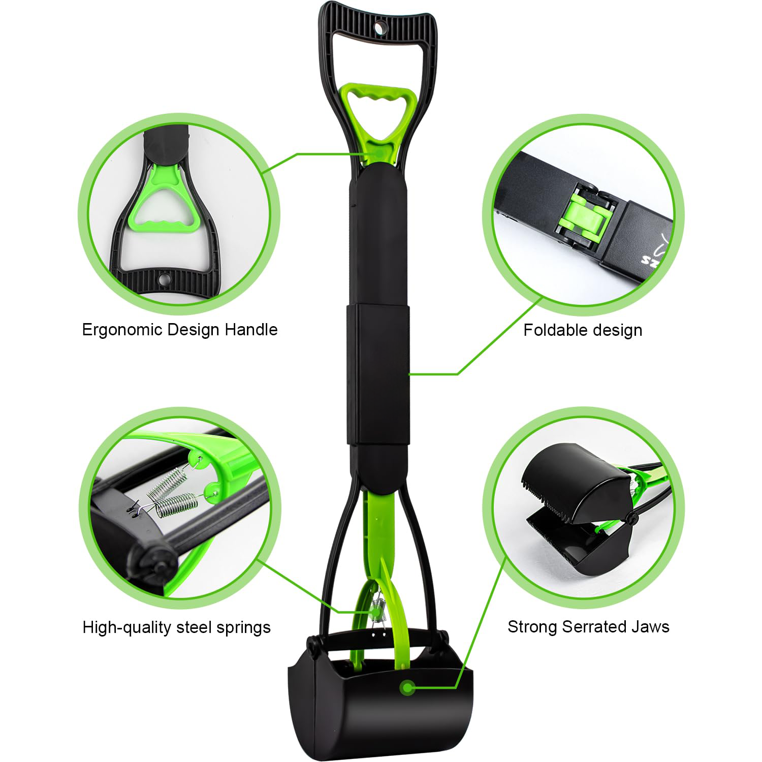 31in Pooper Scooper, Foldable Dog Pooper Scooper With Unbreakable Material And Durable Spring For Grass And Gravel 3