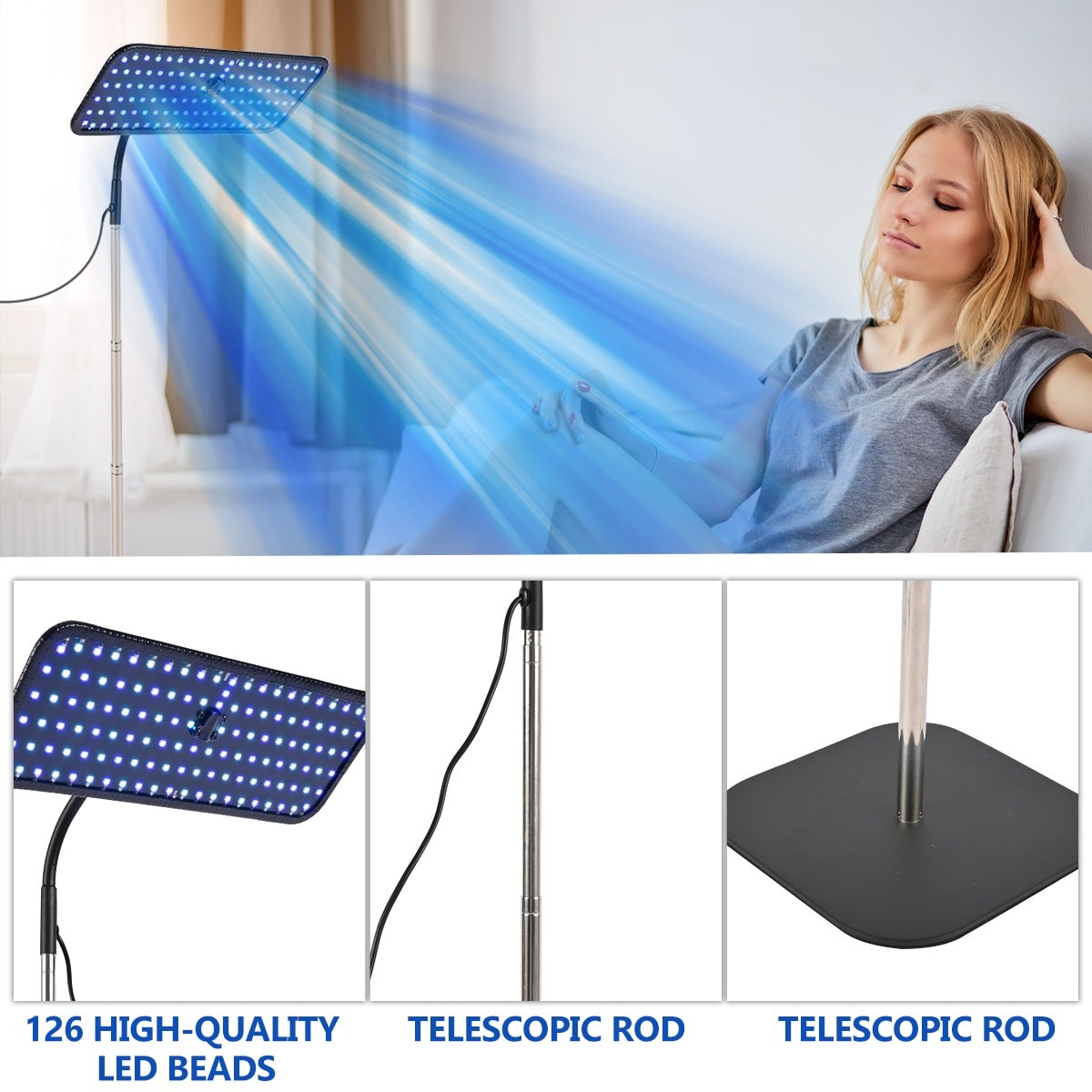 For Home Facial Tanning Light Face Body Tanner Full Blue Sun Solarium Lamp 50W — image 7