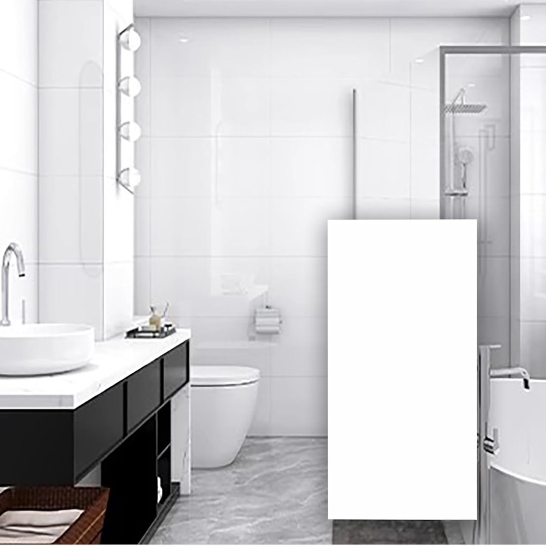 12PCS PVC Marble Tiles Wall Sticker Self-Adhesive Stick Kitchen Bathroom Decor