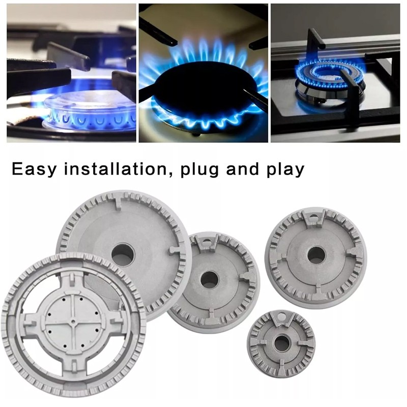 5Pcs Set Cooker Oven Gas Hob Rapid Burner Caps Crown Ring Tops Kit Flame Cover 4