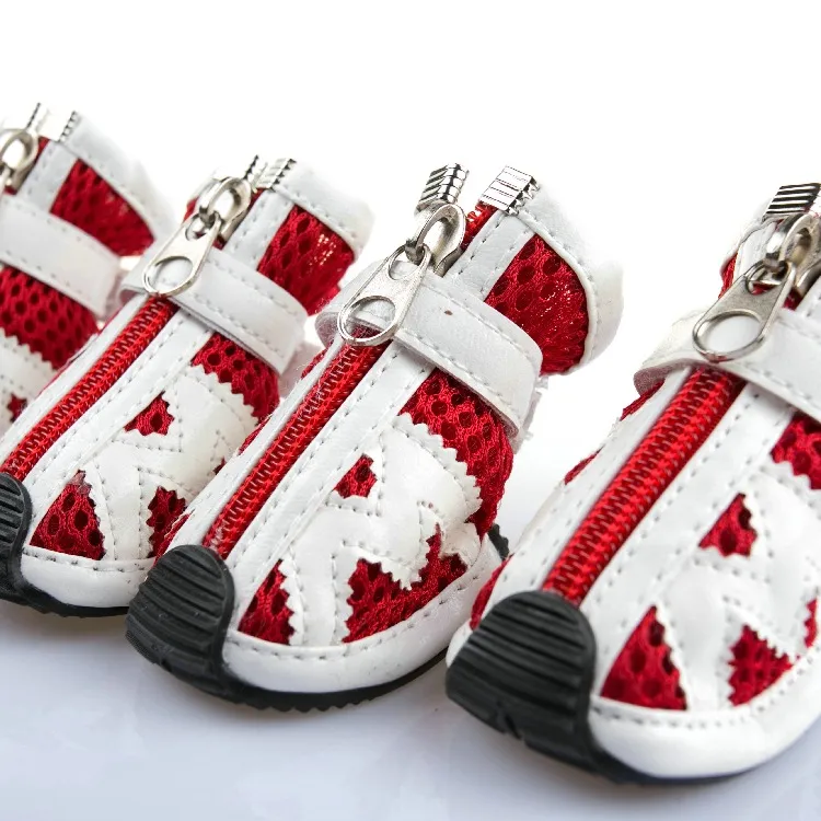 Fashion Pet Mesh Breathable Shoe Sticker M Type - Red
