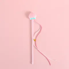 Funny Cat Stick Sounding Bells Tassels Fruit Shapes Relieve Boredom - Strawberry - View 1