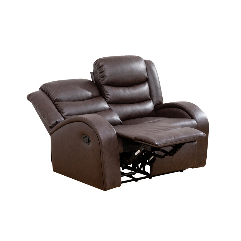 Pickup Only--Brown Faux Synthetic Leather 3-Piece Couch Living Room Sofa Set