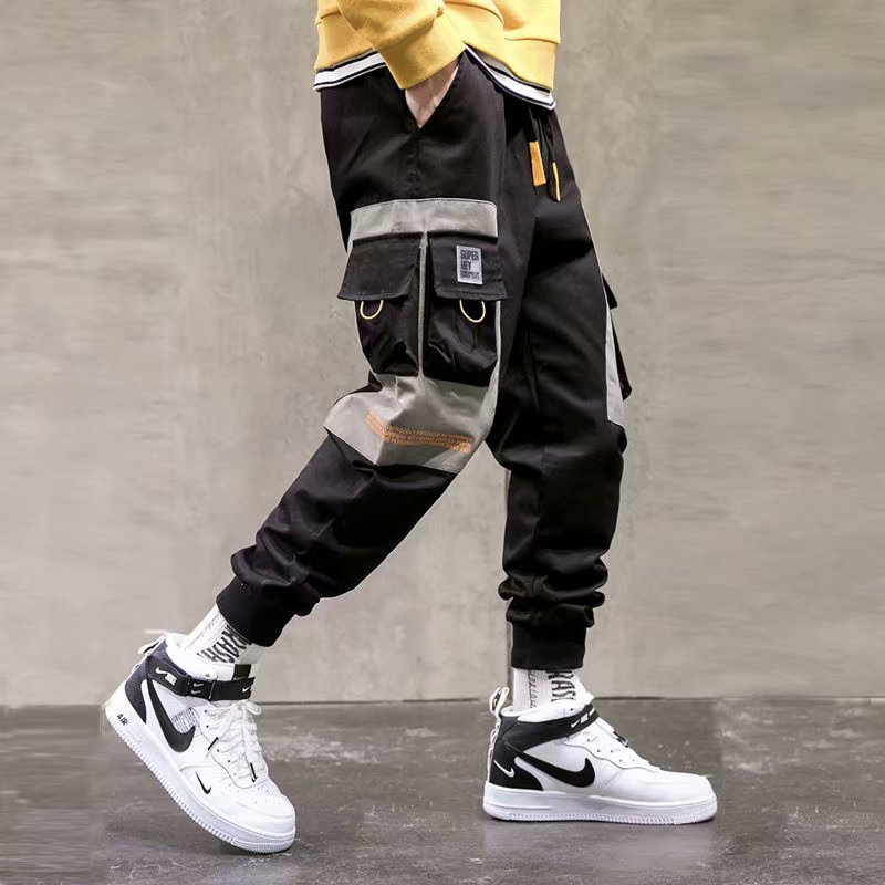 Sports Streamer Tie-leg Casual Trousers
