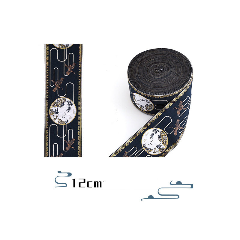 Ethnic Chinese Crane High Precision Jacquard Ribbon