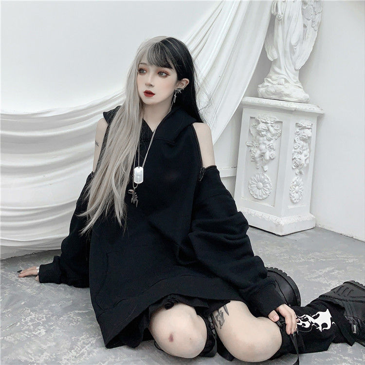 New Female Loose Bf Lazy Style Korean Fashion Ins Strapless Plus Velvet