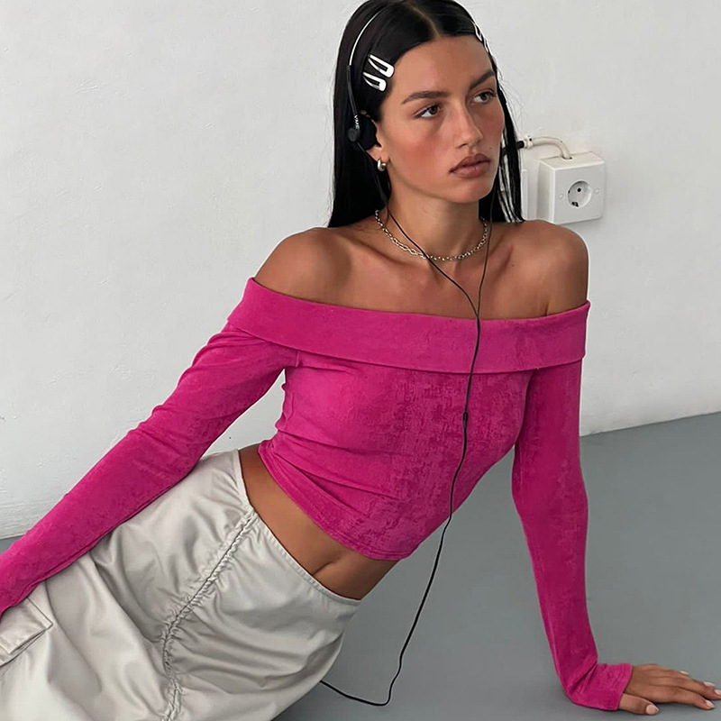 Women's One-shoulder One-sleeve Solid Color Casual Halter Top