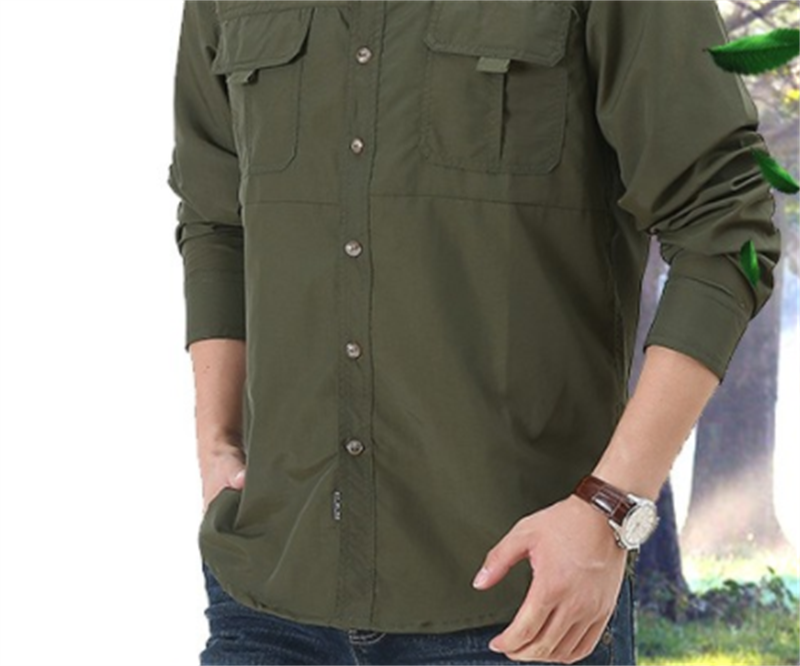 Outdoor Mountaineering Long-sleeved Loose Quick-drying Men's Shirt