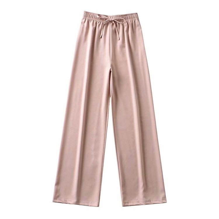 Thin Elastic High Waist Drape Wide-leg Pants Straight And Thin Casual Trousers Women