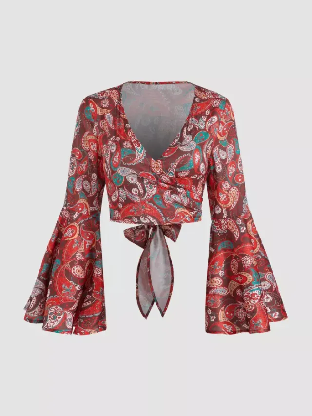 European And American Holiday Style Long Sleeve Shirt Orange - Shop at LoveMi