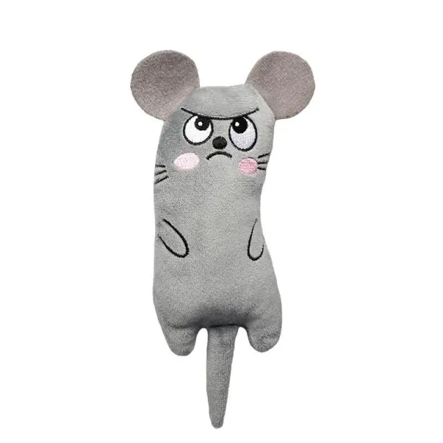 Cat Pet Plush Embroidered Mint Toys Grey - Shop at LoveMi