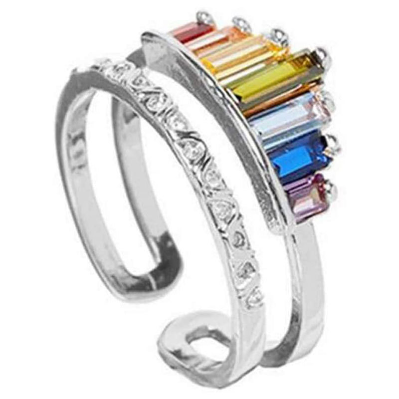 Metal wind retro hollow twist chain ladies ring