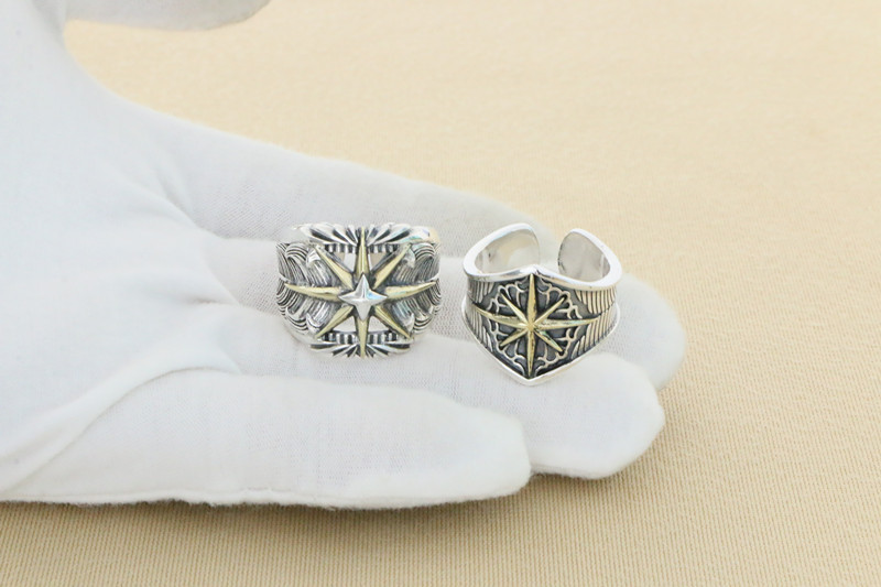 Title 5, Bague Punk Ray Sun Ray en argent sterling. Un b...