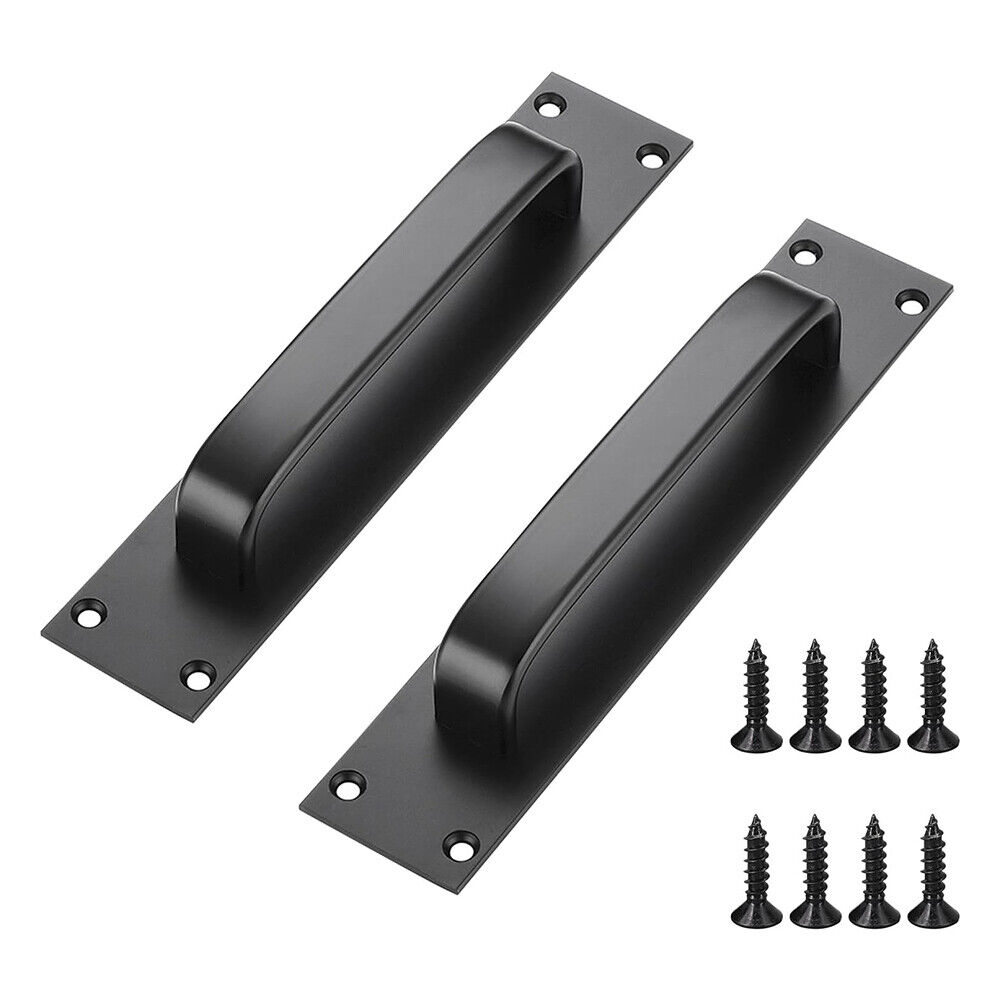 2X Sliding Barn Door Handle Pull And Flush Gate Hardware Set Cabinet Matte Black — image 6