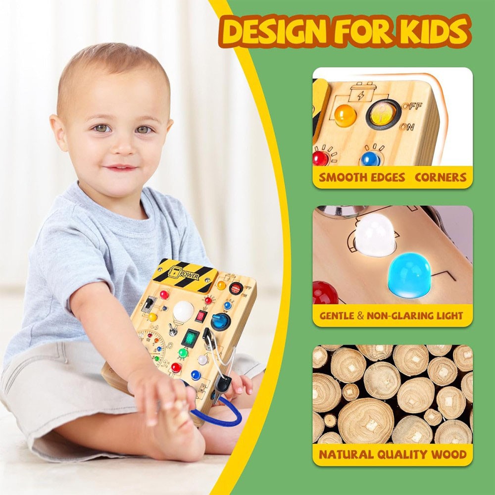 Montessori Wooden Busy Board For Toddlers Activity Sensory Toys Fidget — image 6