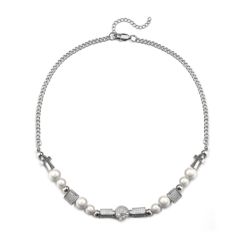 Men's Hip Hop Stainless Steel Pearl Chain