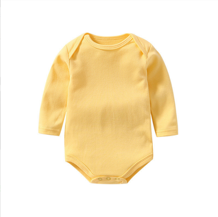 Newborn Solid Color Cotton One-piece Romper Crawl