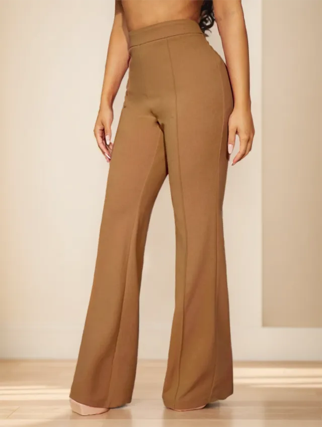 Commute Minimalist Office Old Money Simple Sexy And Elegant Black And White Polka Dot Women's Pants Brown - Shop at LoveMi