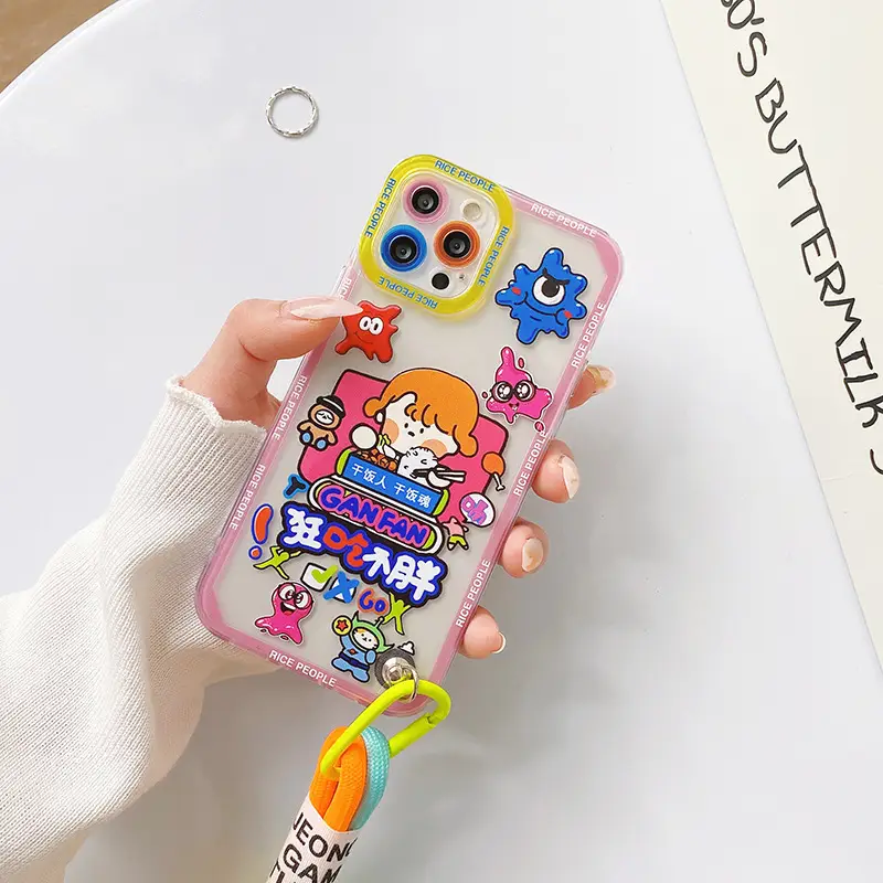 Portable Lanyard Mobile Phone Case Transparent Protective