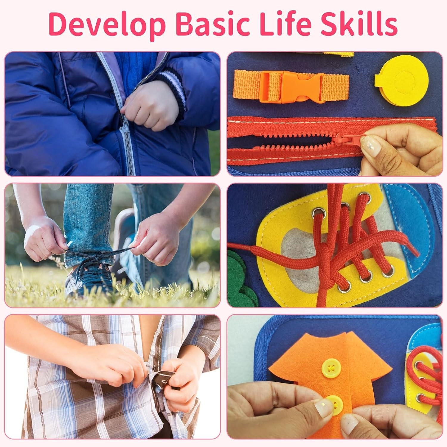 Toddler Busy Board Intelligence Learning Toys Sensory Montessori Book Kids Game