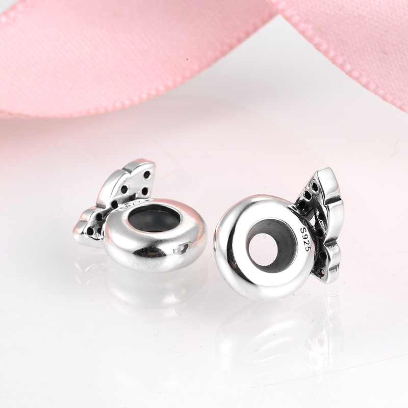 S925 Silver Plain Silver Spacer Beads Butterfly Winged