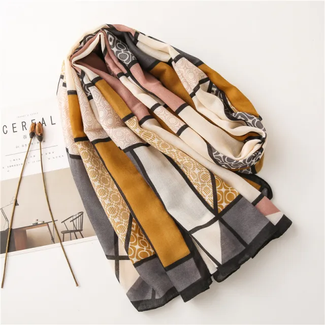 Shawl Autumn And Winter Warm British Plaid Korean Style Scarf Dual use Yellow - Shop at LoveMi