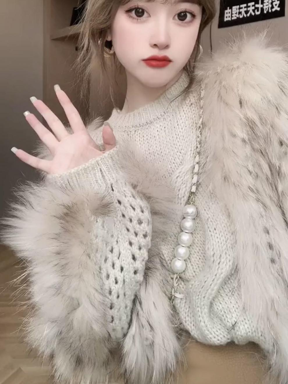 Fashion Simple Pure Color Twist Stitching Sweater